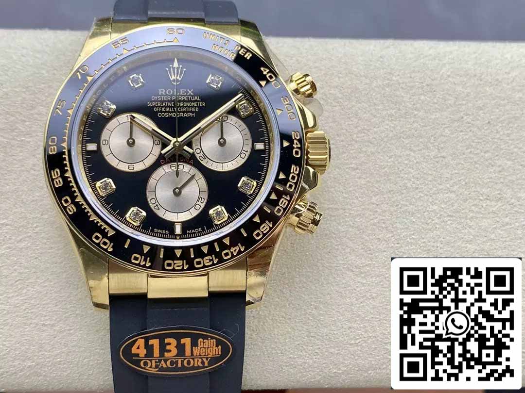 Rolex Cosmograph Daytona m126515 1:1 Best Edition Movimiento QF Factory 4131 Esfera negra y oro rosa