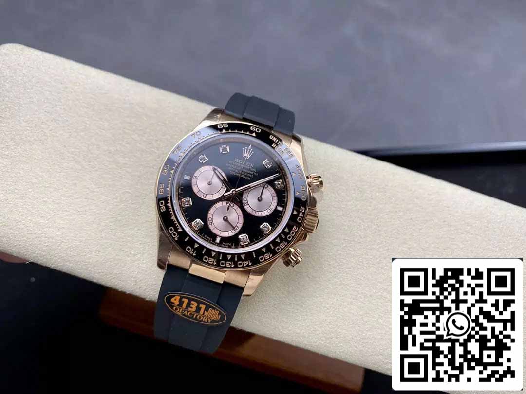 Rolex Cosmograph Daytona m126515LN 1:1 Best Edition QF Factory 4131 Movimento Quadrante Nero Oro Rosa