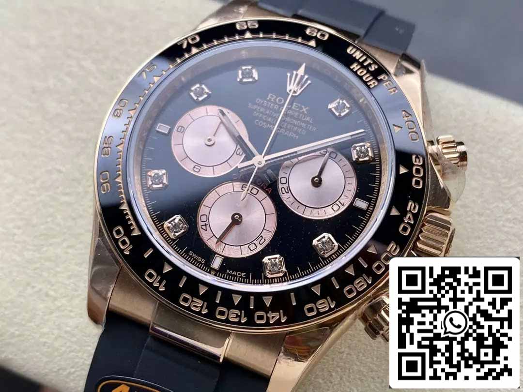 Rolex Cosmograph Daytona m126515LN 1:1 Best Edition QF Factory 4131 Movimento Quadrante Nero Oro Rosa