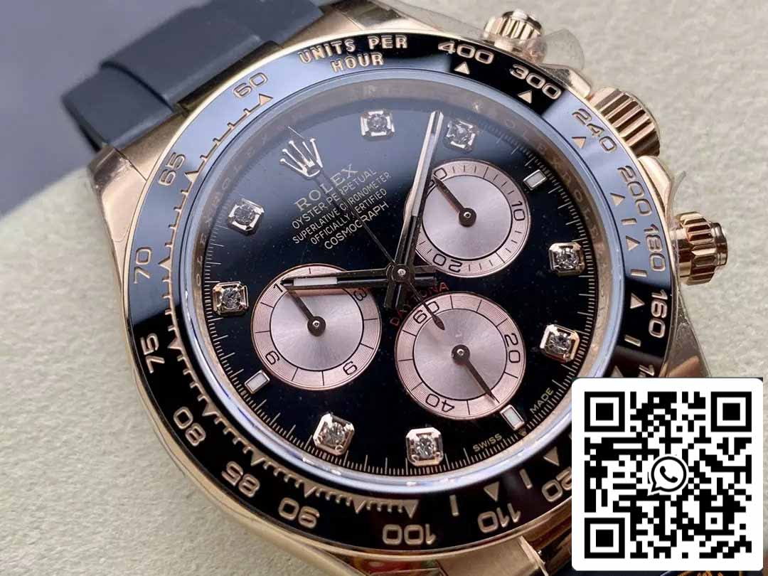 Rolex Cosmograph Daytona m126515LN 1:1 Best Edition QF Factory 4131 Movimento Quadrante Nero Oro Rosa