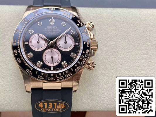 Rolex Cosmograph Daytona m126515LN 1:1 Best Edition Movimiento QF Factory 4131 Esfera negra Oro rosa