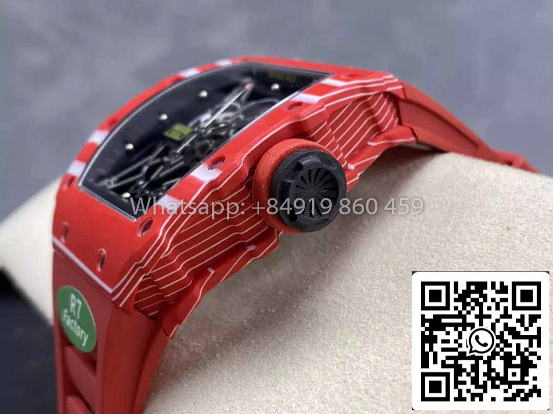 Richard Mille RM035-02 1:1 Mejor clon R7 Factory Caja de carbono roja Correa roja