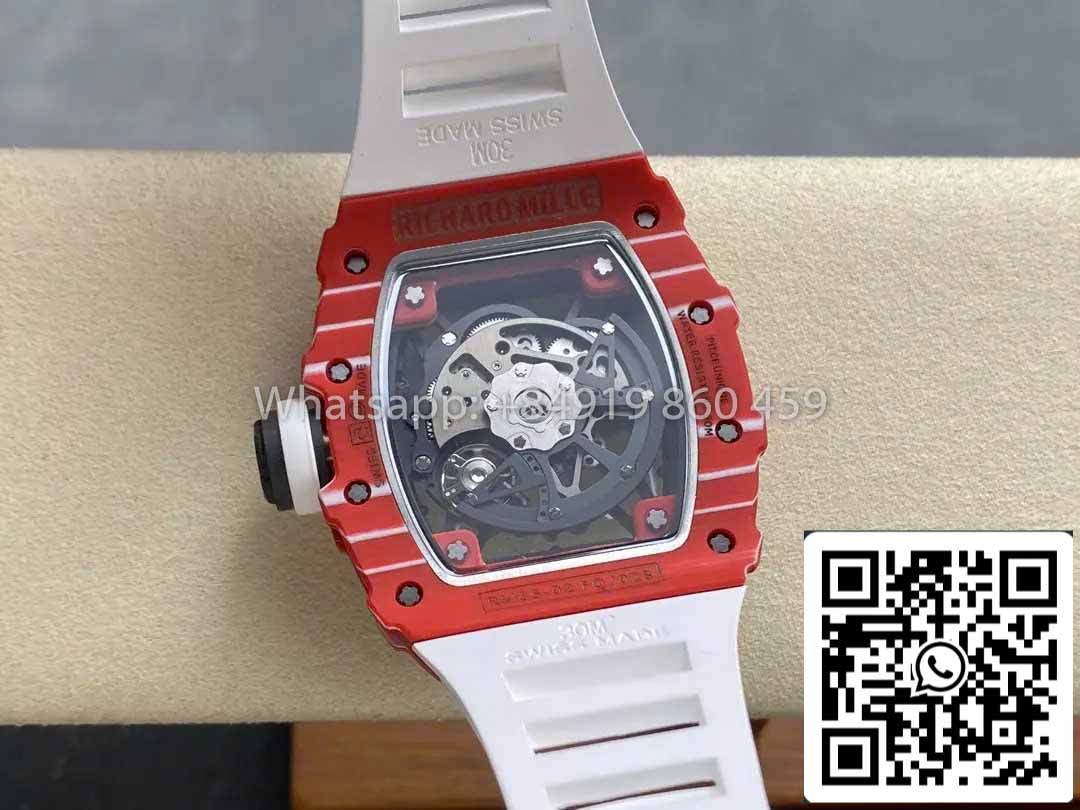 Richard Mille RM035-02 1:1 Mejor clon R7 Factory Caja de carbono roja Correa blanca