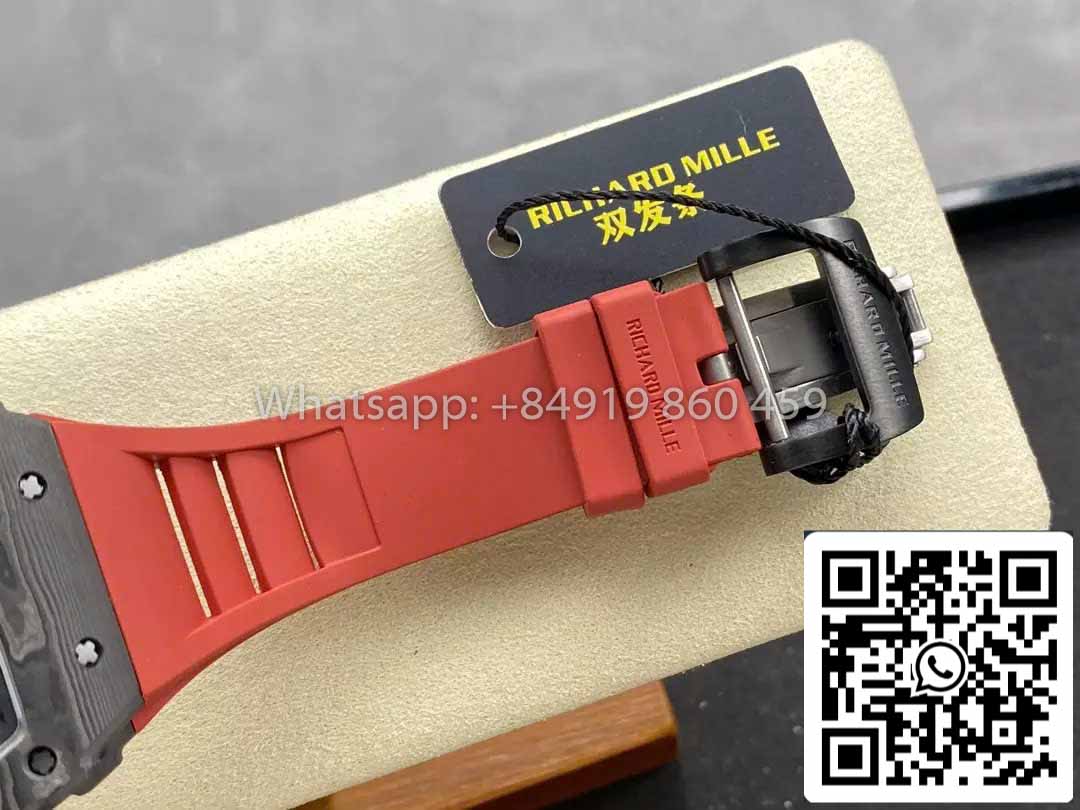 Richard Mille RM035-02 1:1 Mejor clon R7 Factory NTPT Caja de carbono Correa roja