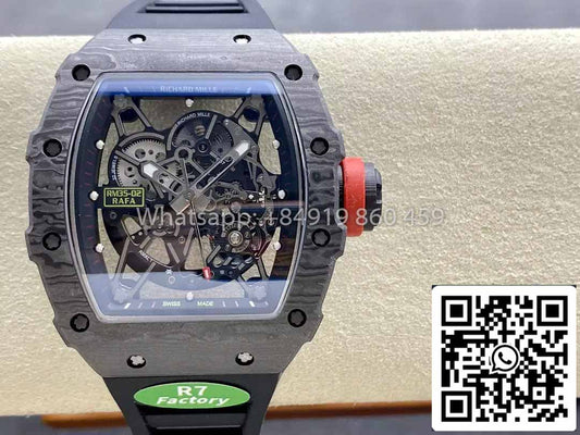 Richard Mille RM035-02 1:1 Miglior Clone R7 Factory NTPT Cassa in Carbonio Cinturino Nero