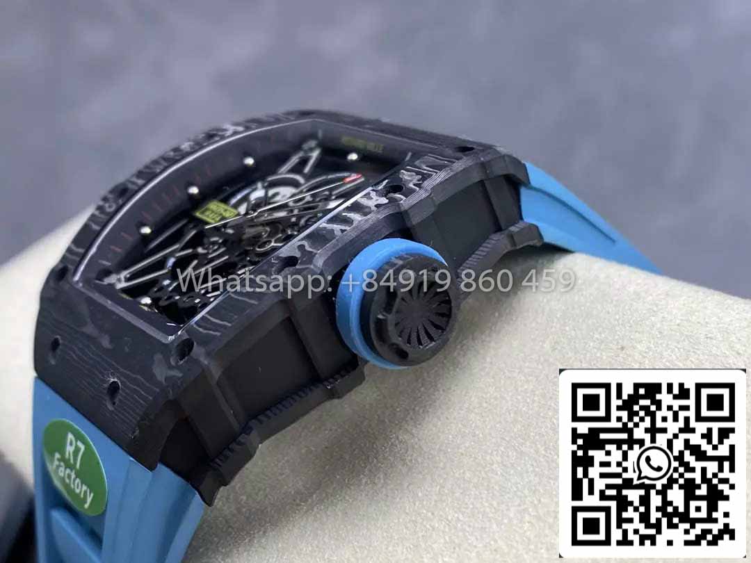 Richard Mille RM035-02 1:1 Best Clone R7 Factory NTPT Carbon Case Blue Strap