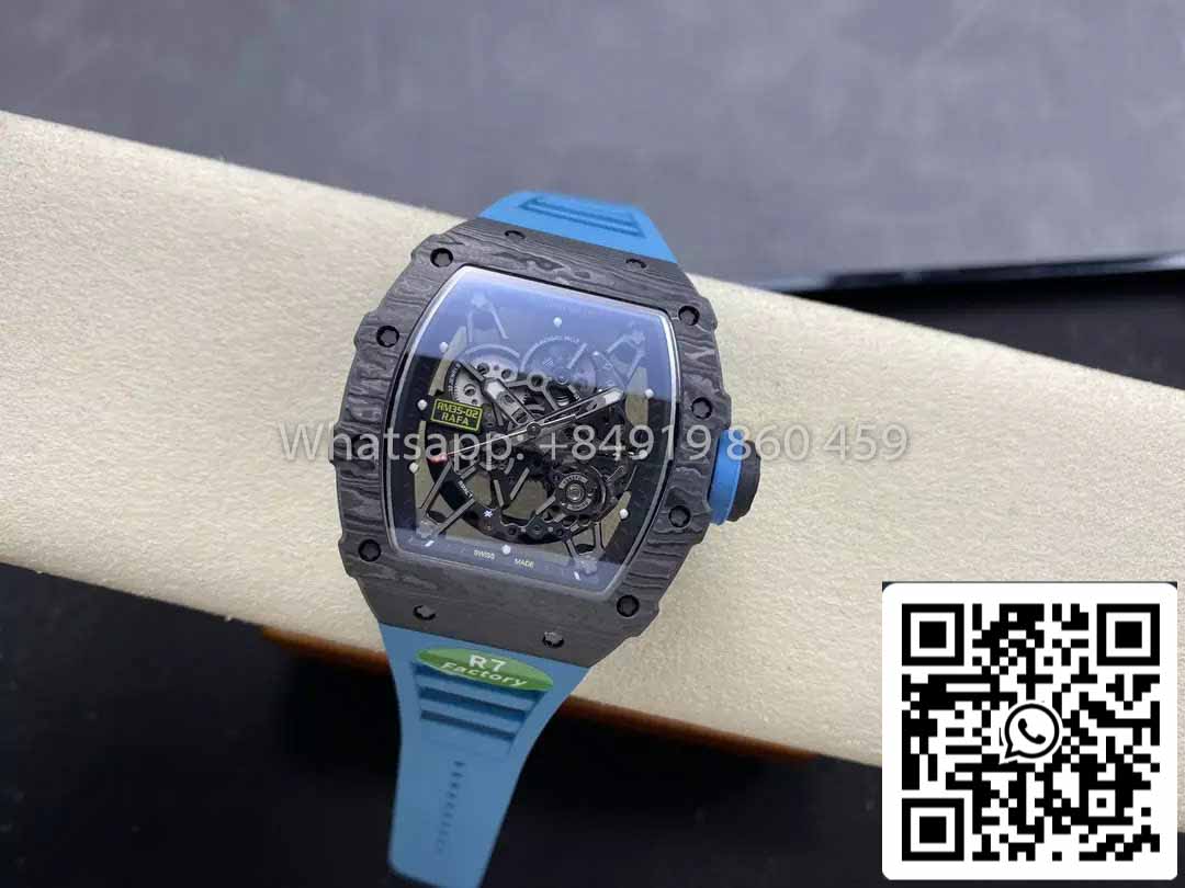 Richard Mille RM035-02 1:1 Mejor clon R7 Factory NTPT Caja de carbono Correa azul