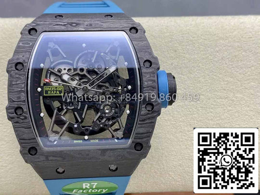 Richard Mille RM035-02 1:1 Mejor clon R7 Factory NTPT Caja de carbono Correa azul