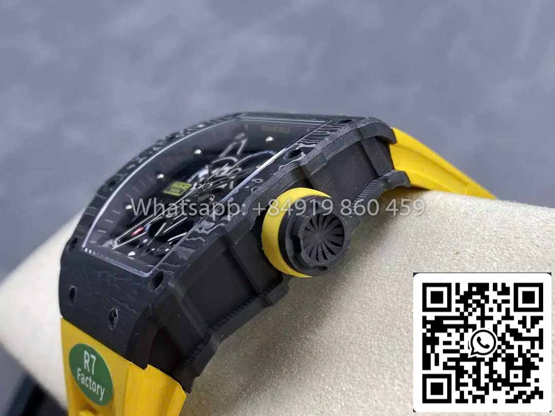 Richard Mille RM035-02 1:1 Best Clone R7 Factory NTPT Carbon Case Yellow Strap