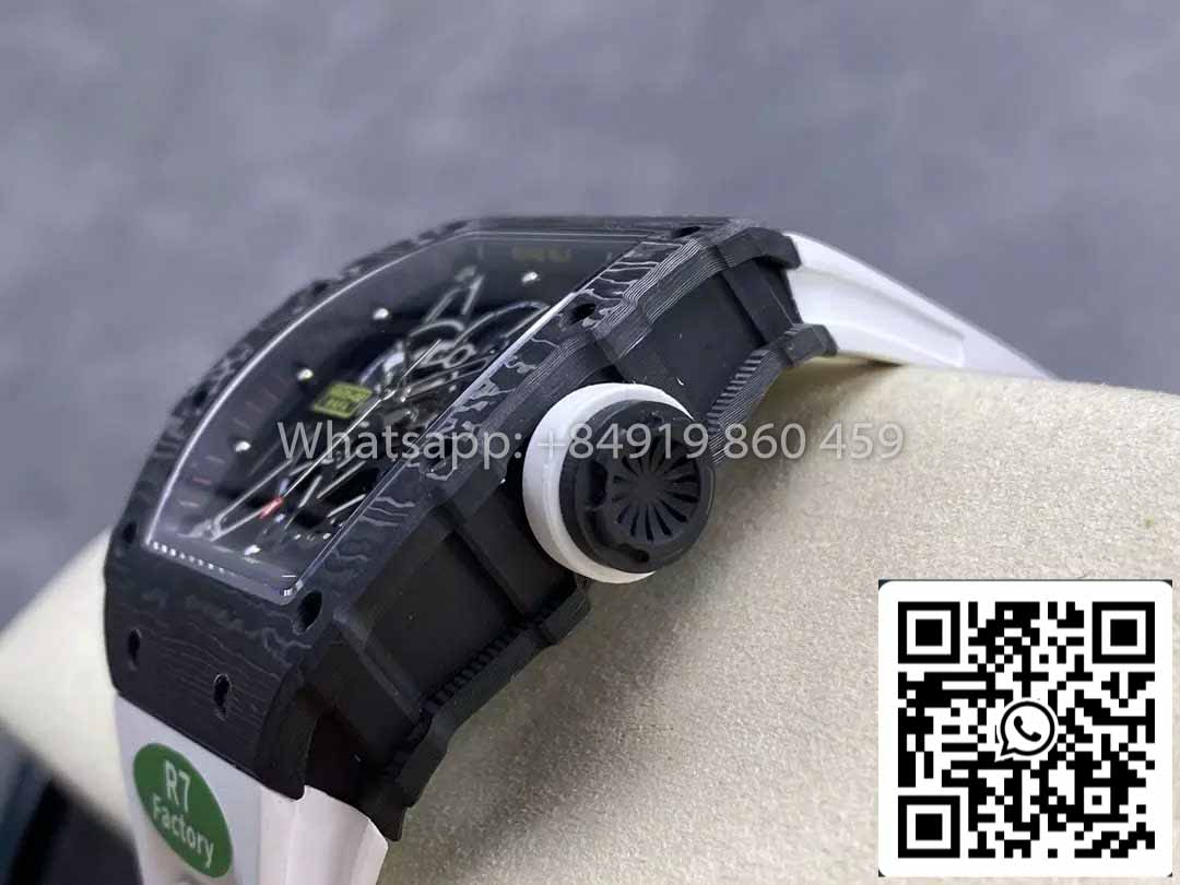 Richard Mille RM035-02 1:1 Best Clone R7 Factory NTPT Carbon Case White Strap