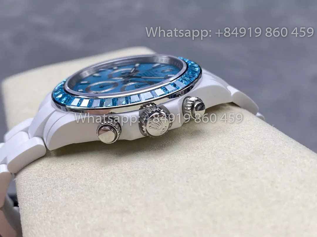 AET REMOULD Ceramica Rolex Daytona "Abu Dhabi Blue" Bezel Stone 1:1 Migliore Edizione Clone