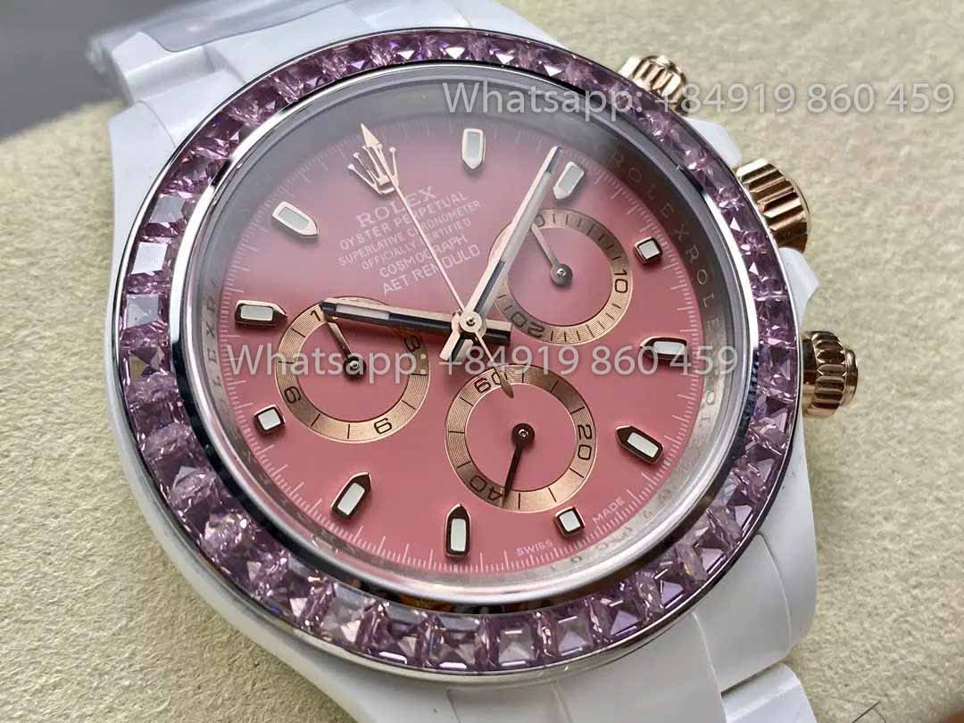 AET REMOULD Rolex Daytona de cerámica con bisel en "ACherry Blossom Pink" en edición de clonación 1:1