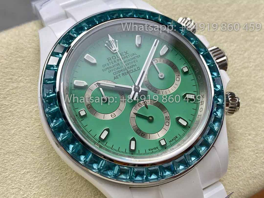 AET REMOULD Ceramic Rolex Daytona "Biscay Green" Bezel Stone 1:1 Best Clone Edition