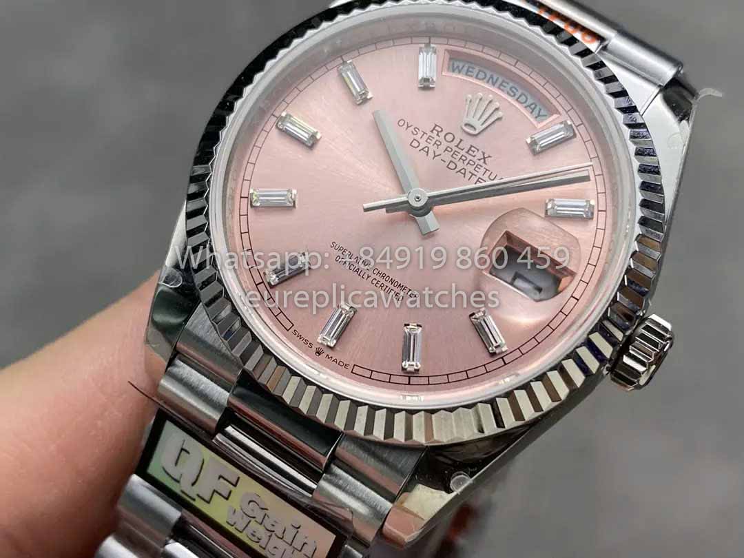 Rolex Day Date 128236 QF Factory 1:1 Best Clone Pink Diamond Dial