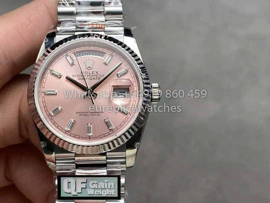 Rolex Day Date 128236 QF Factory 1:1 Mejor clon Esfera de diamantes rosas