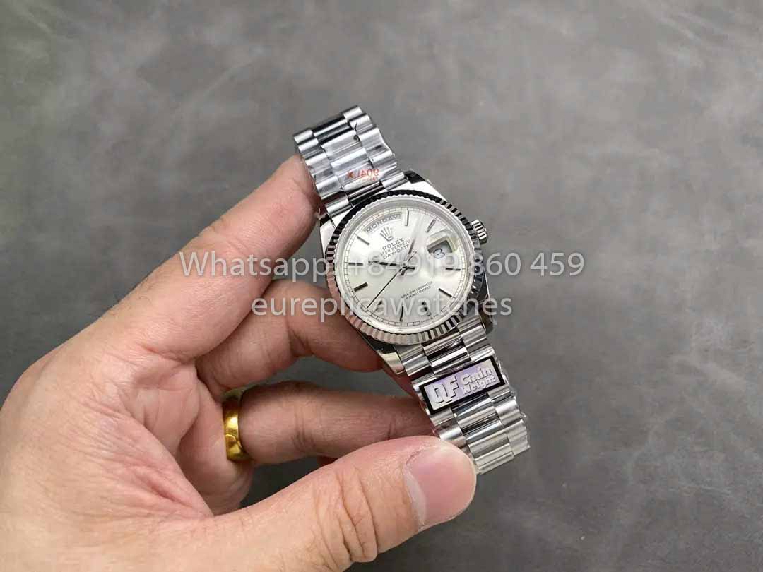 Rolex Day Date 128239-0005 QF Factory 1:1 Best Clone Silver Index Dial