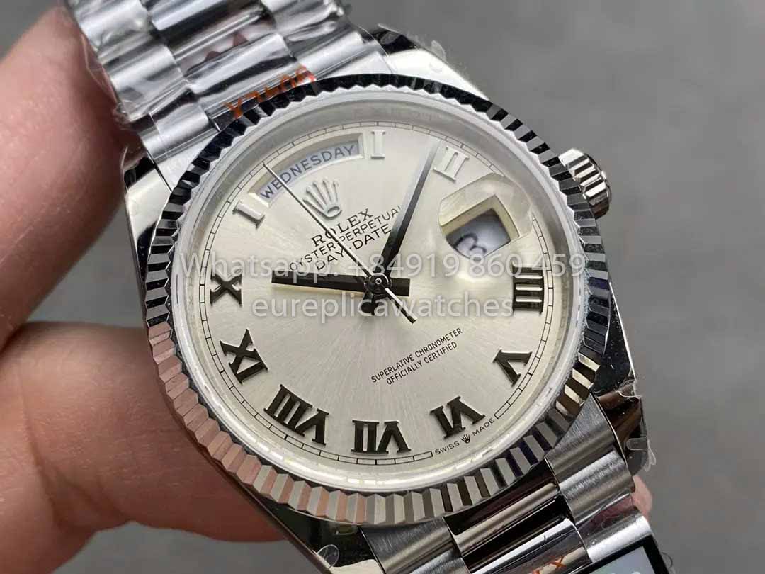 Rolex Day Date 128239 QF Factory 1:1 Miglior Clone Quadrante Numerico Argento