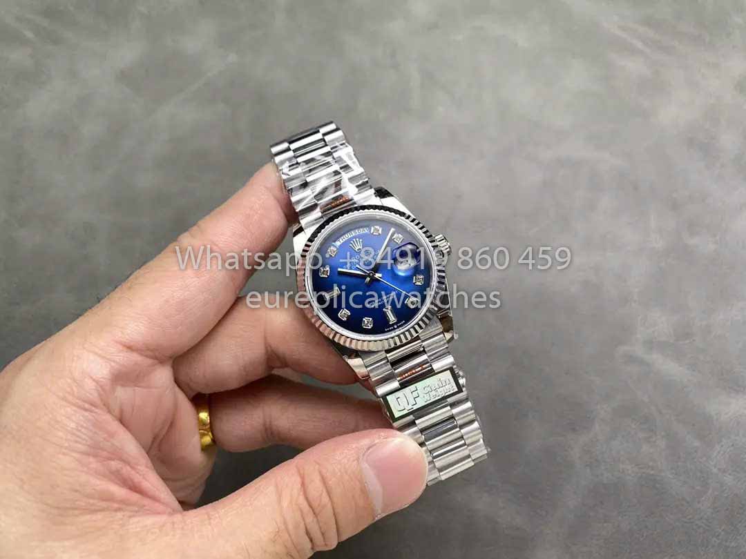 Rolex Day Date M128239-0023 128239-0023 QF Factory 1:1 Miglior Clone Quadrante Blu Diamante