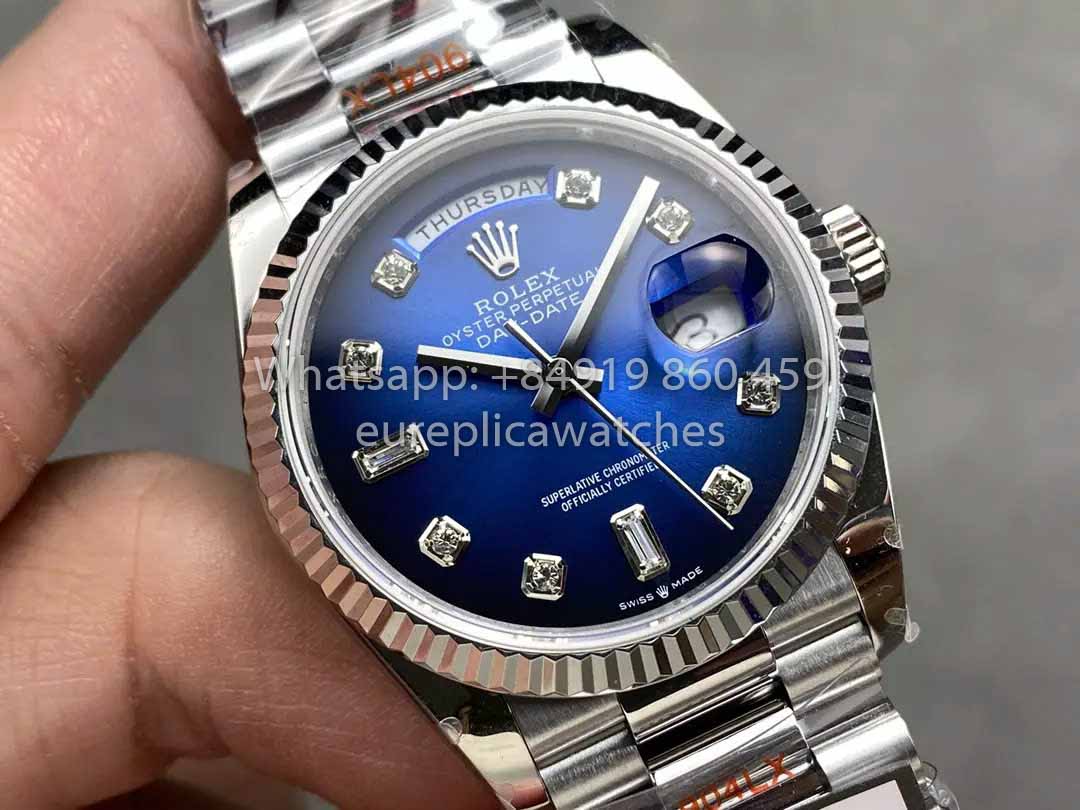 Rolex Day Date M128239-0023 128239-0023 QF Factory 1:1 Miglior Clone Quadrante Blu Diamante