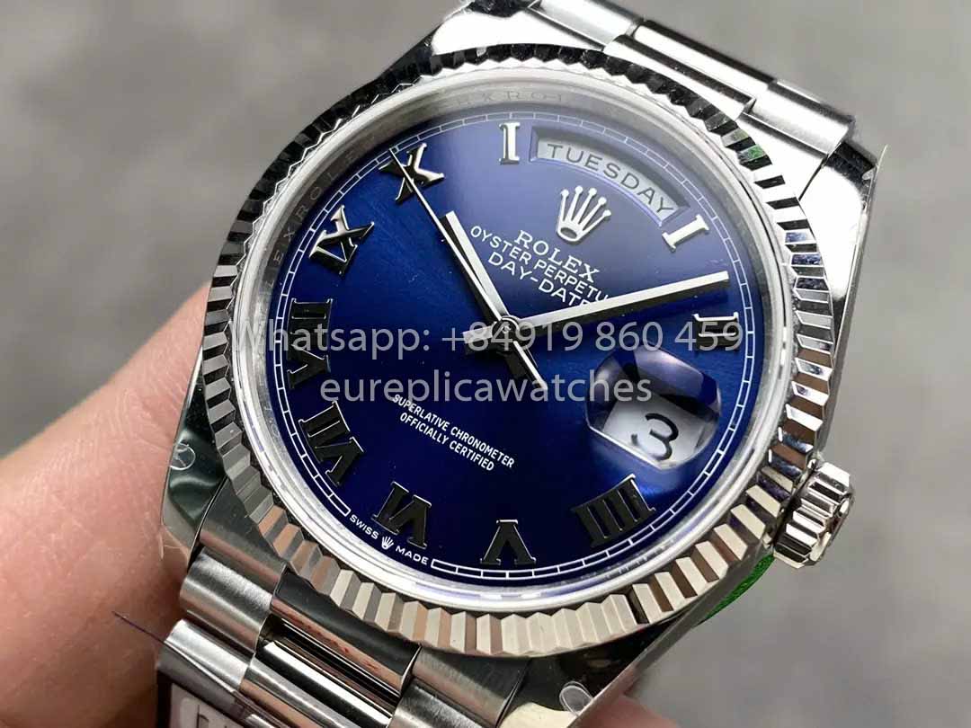 Rolex Day Date M128239 QF Factory 1:1 Mejor clon Números Esfera azul