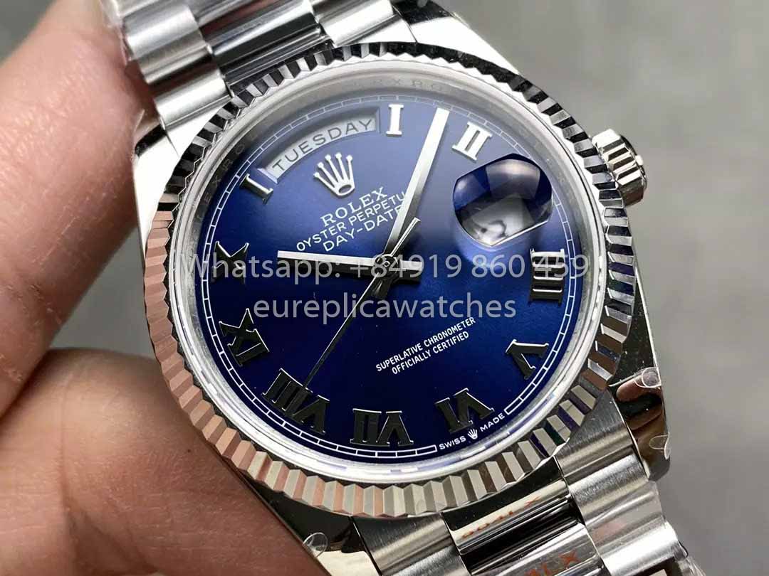 Rolex Day Date M128239 QF Factory 1:1 Mejor clon Números Esfera azul