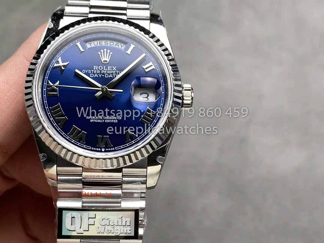 Rolex Day Date M128239 QF Factory 1:1 Mejor clon Números Esfera azul