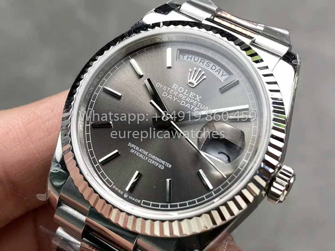 Rolex Day Date M128236 QF Factory 1:1 Miglior Clone Quadrante Grigio Indice