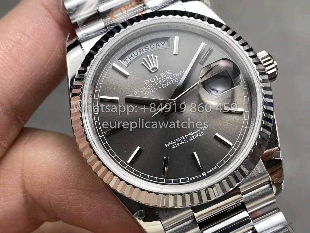 Rolex Day Date M128236 QF Factory 1:1 Miglior Clone Quadrante Grigio Indice