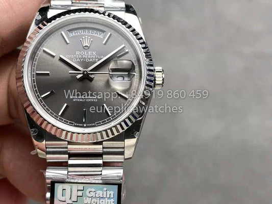 Rolex Day Date M128236 QF Factory 1:1 Mejor clon Esfera con índices grises