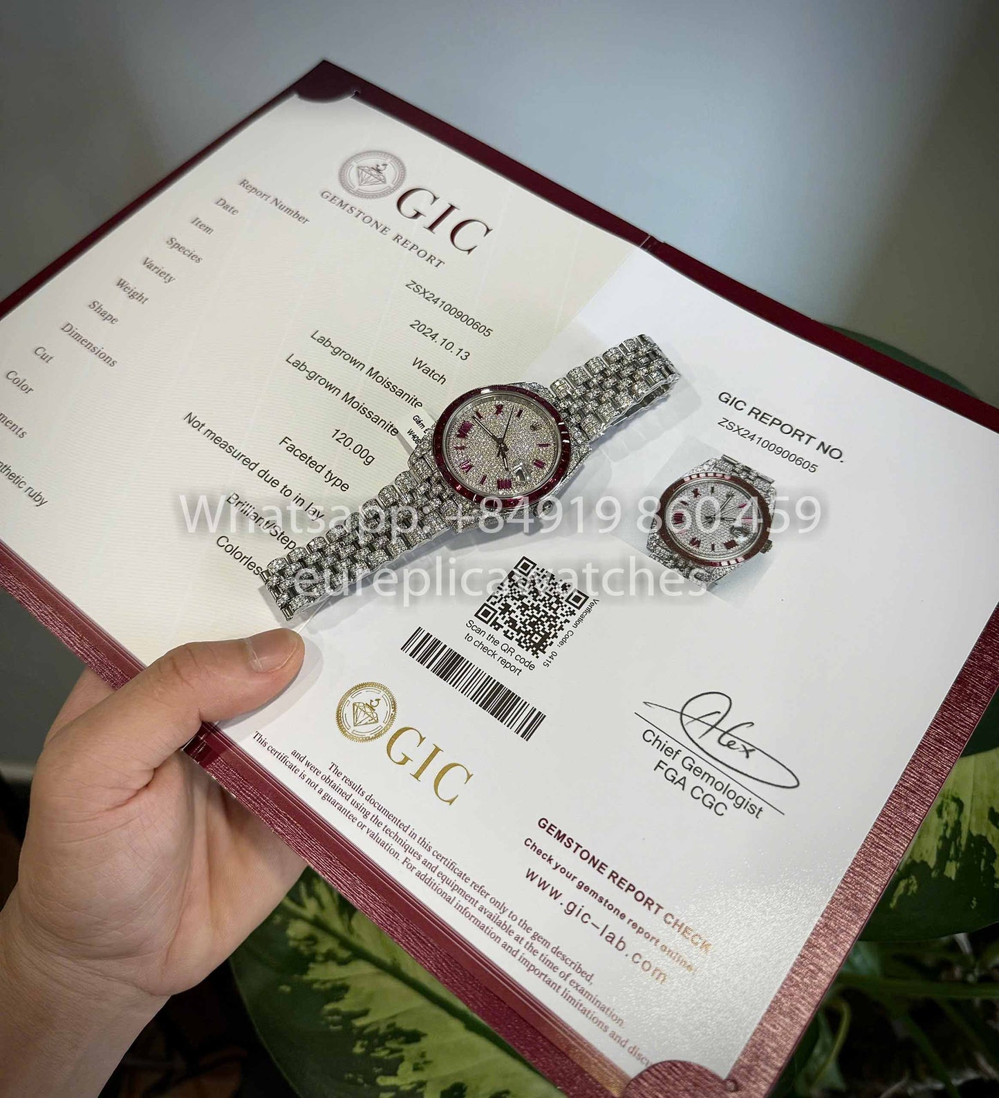 Rolex Datejust 41 - 126300 Iced Out Custom Moissanite e pietra di zaffiro rubino 1:1 Miglior clone