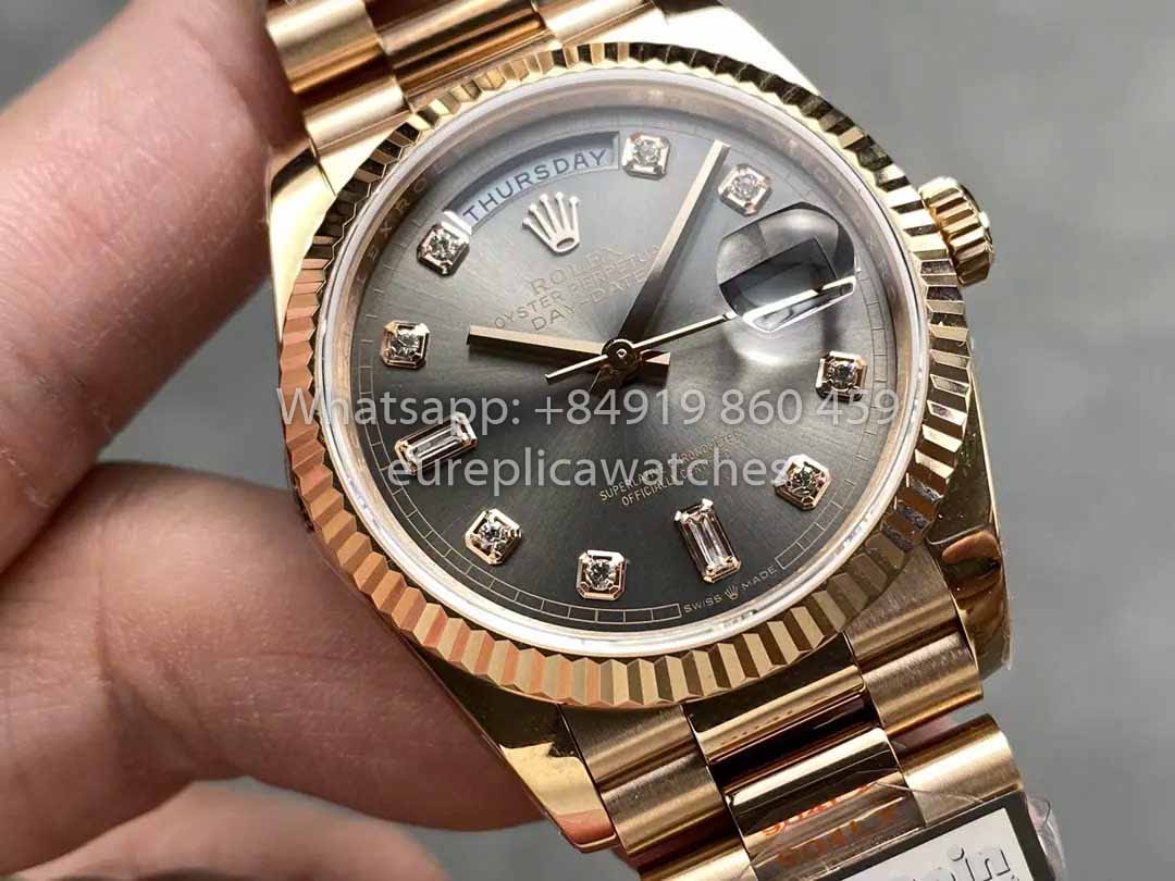 Rolex Day Date M128235 purple mother of pearl QF Factory 1:1 Best Clone Rose Gold 36