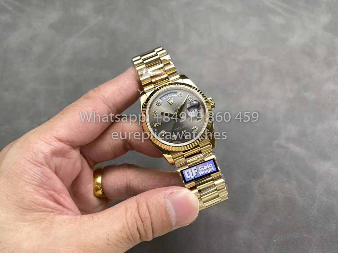 Rolex Day Date M128235 madreperla viola QF Factory 1:1 Miglior Clone Oro Giallo 36