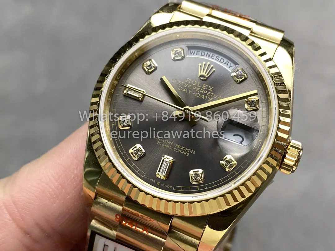 Rolex Day Date M128235 madreperla viola QF Factory 1:1 Miglior Clone Oro Giallo 36