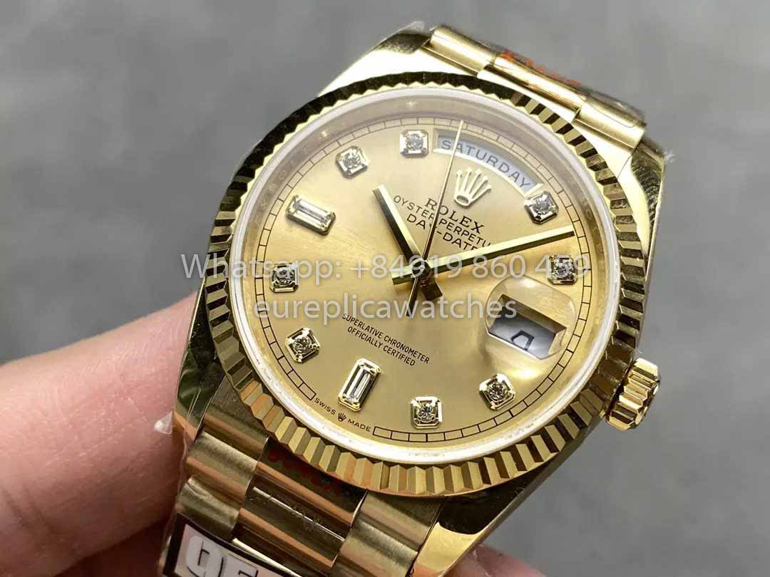 Rolex Day Date M128238-0008 - 128238-0008 Quadrante con diamanti QF Factory 1:1 Miglior clone 36mm