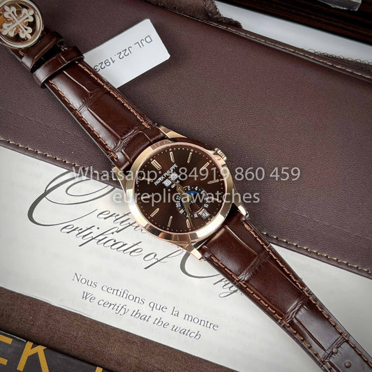 Patek Philippe Complicazioni Calendario Annuale 38,5mm Oro Rosa 5396R Quadrante Marrone 1:1 Miglior Clone