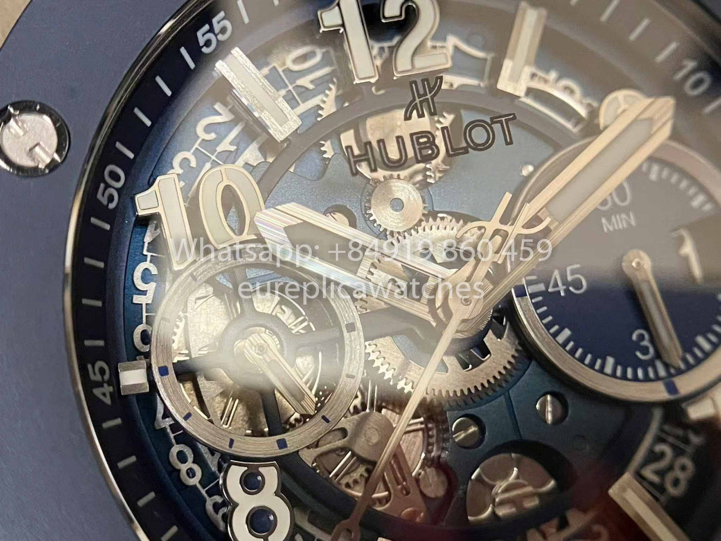 Hublot Big Bang Unico Titanium 441.NL.5171.RX 1:1 Best Edition BBF Factory cinturino blu lunetta in ceramica 