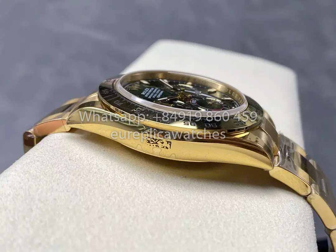 Reloj Rolex Cosmograph Daytona 40 en oro amarillo con esfera árabe verde 116508 VS Factory 1:1 Super Clone