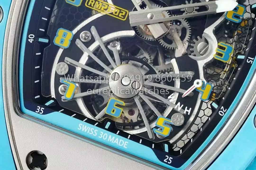 Orologio Richard Mille RM21-01 Blue Tiffany Tourbillon 1:1 miglior clone RM Factory