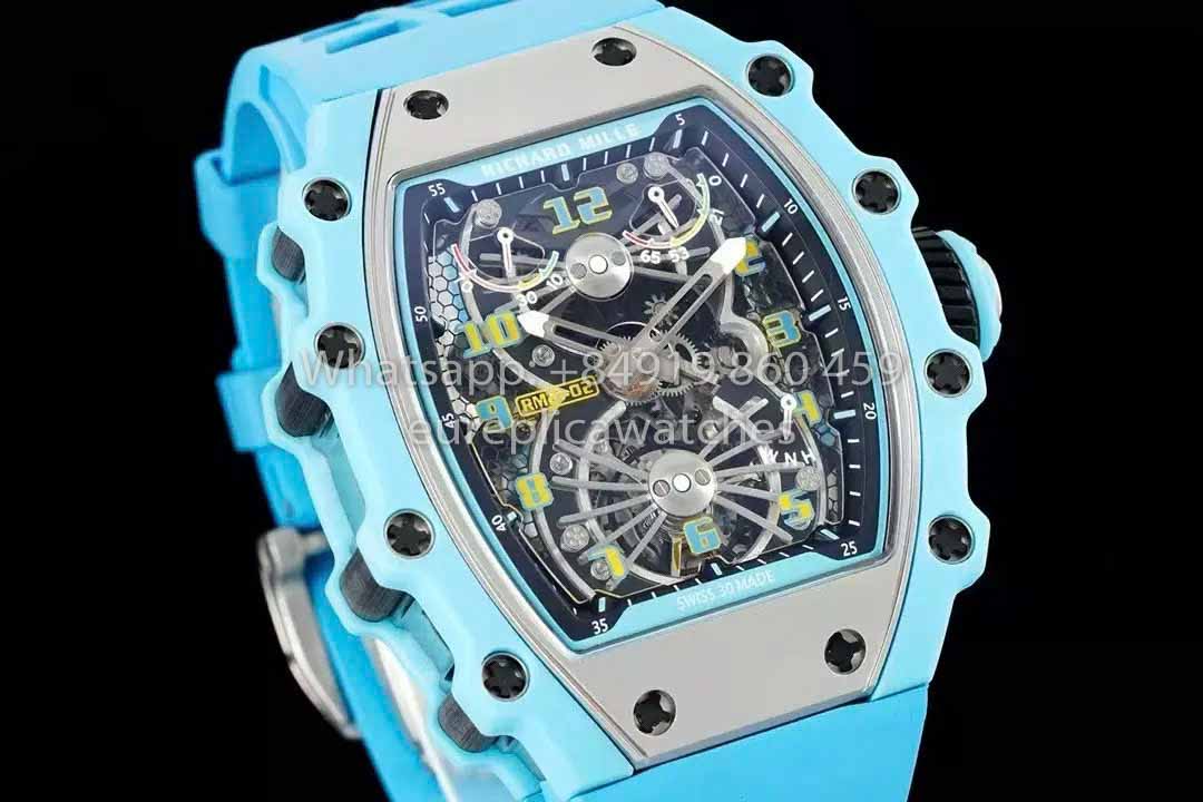 Orologio Richard Mille RM21-01 Blue Tiffany Tourbillon 1:1 miglior clone RM Factory