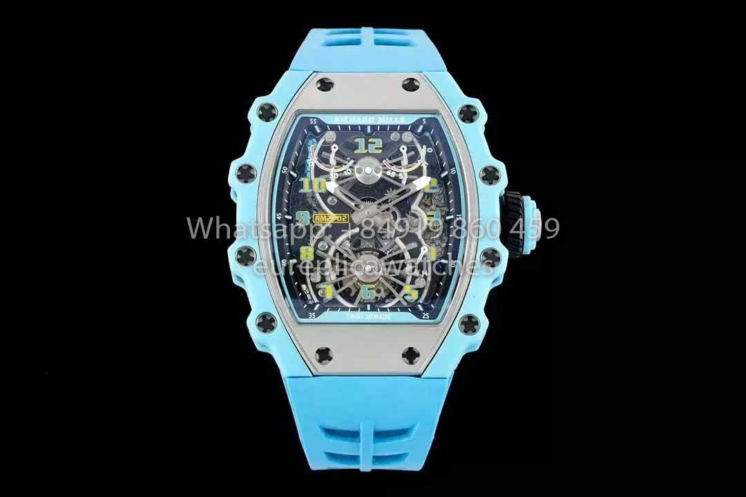 Orologio Richard Mille RM21-01 Blue Tiffany Tourbillon 1:1 miglior clone RM Factory