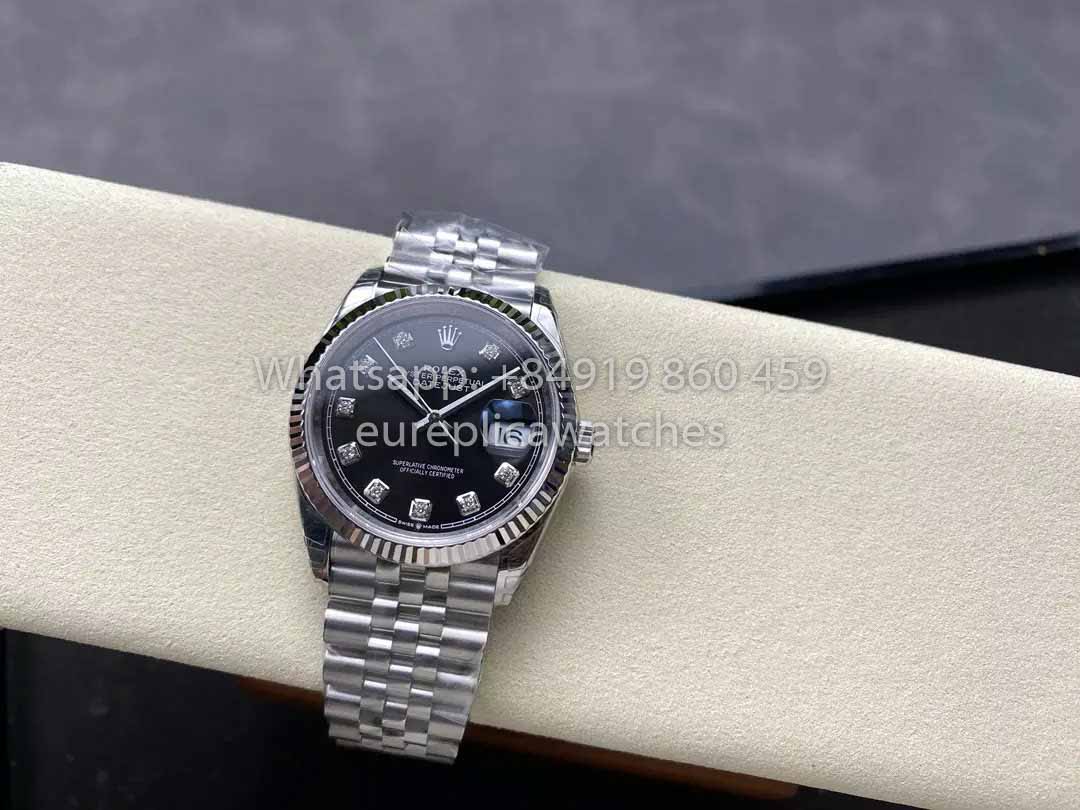 Rolex Datejust 36 126234 Esfera de diamantes negros 1:1 Mejor clon vs fábrica