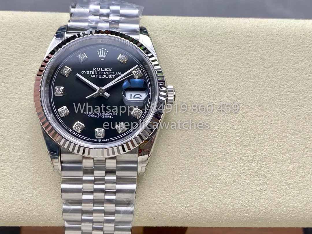 Rolex Datejust 36 126234 Quadrante Nero Diamante 1:1 Miglior Clone VS Fabbrica