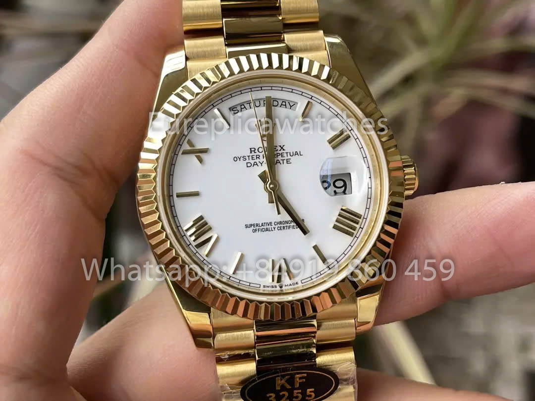 Rolex Day Date 40 228238-0042 Oro amarillo Esfera Sundust 1:1 Mejor clon KF Factory 215 gramos