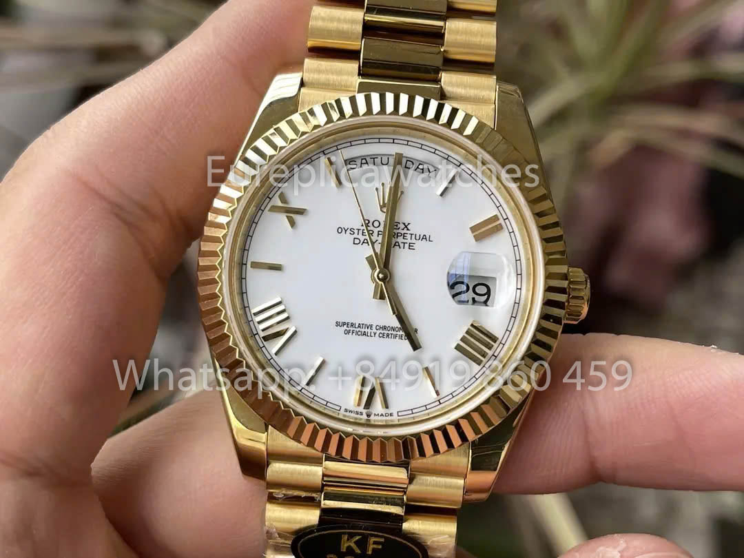 Rolex Day Date 40 228238-0042 Oro amarillo Esfera Sundust 1:1 Mejor clon KF Factory 215 gramos