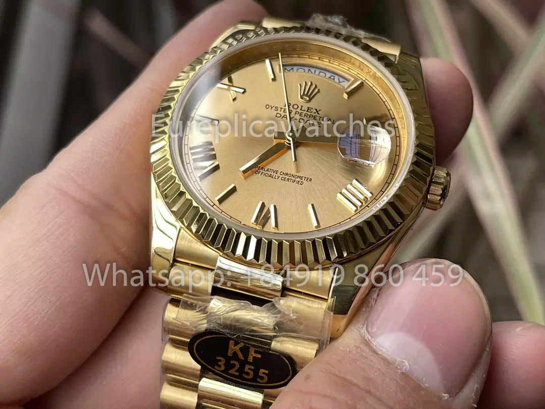 Rolex Day Date 40 228238-0006 Oro amarillo Esfera amarilla 1:1 Mejor clon KF Factory 215 gramos