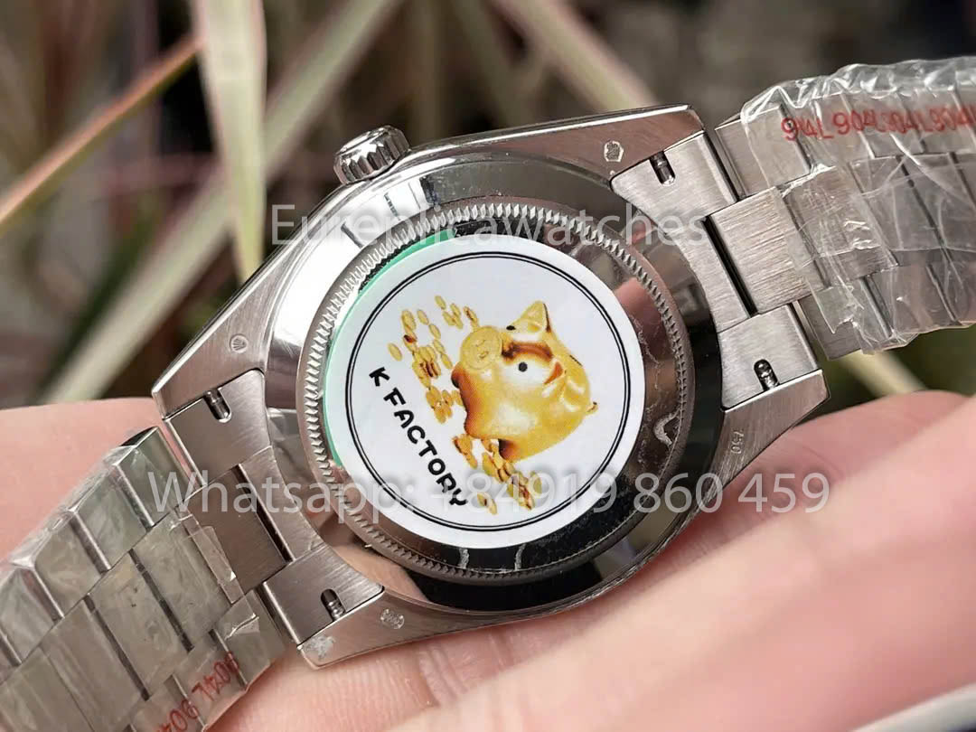 Rolex Day Date 40 228239-0033 Oro blanco Bisel estriado 1:1 Mejor clon KF Factory 215 gramos