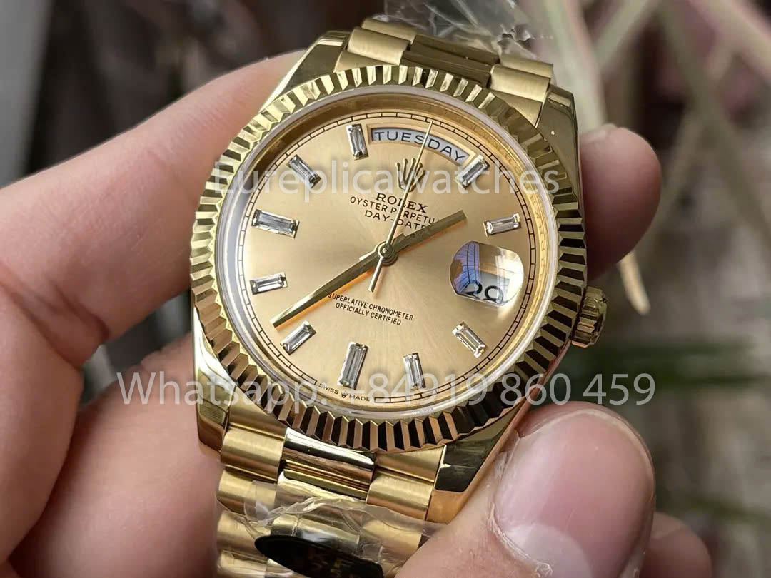 Rolex Day Date 40 228238-0005 Oro amarillo Esfera Sundust 1:1 Mejor clon KF Factory 215 gramos