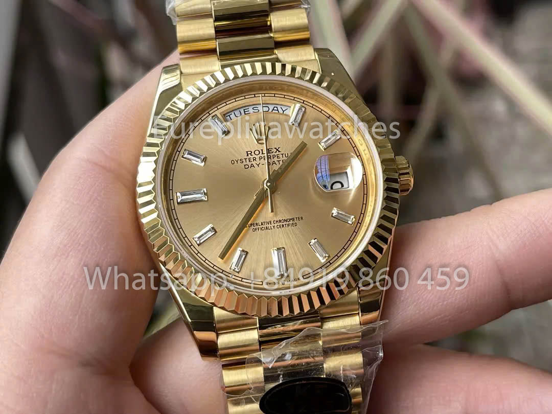 Rolex Day Date 40 228238-0005 Oro amarillo Esfera Sundust 1:1 Mejor clon KF Factory 215 gramos