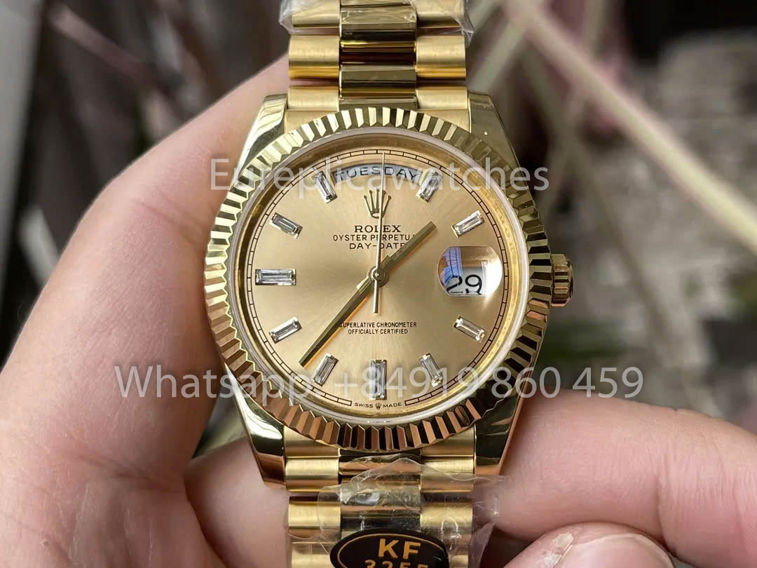 Rolex Day Date 40 228238-0005 Oro amarillo Esfera Sundust 1:1 Mejor clon KF Factory 215 gramos