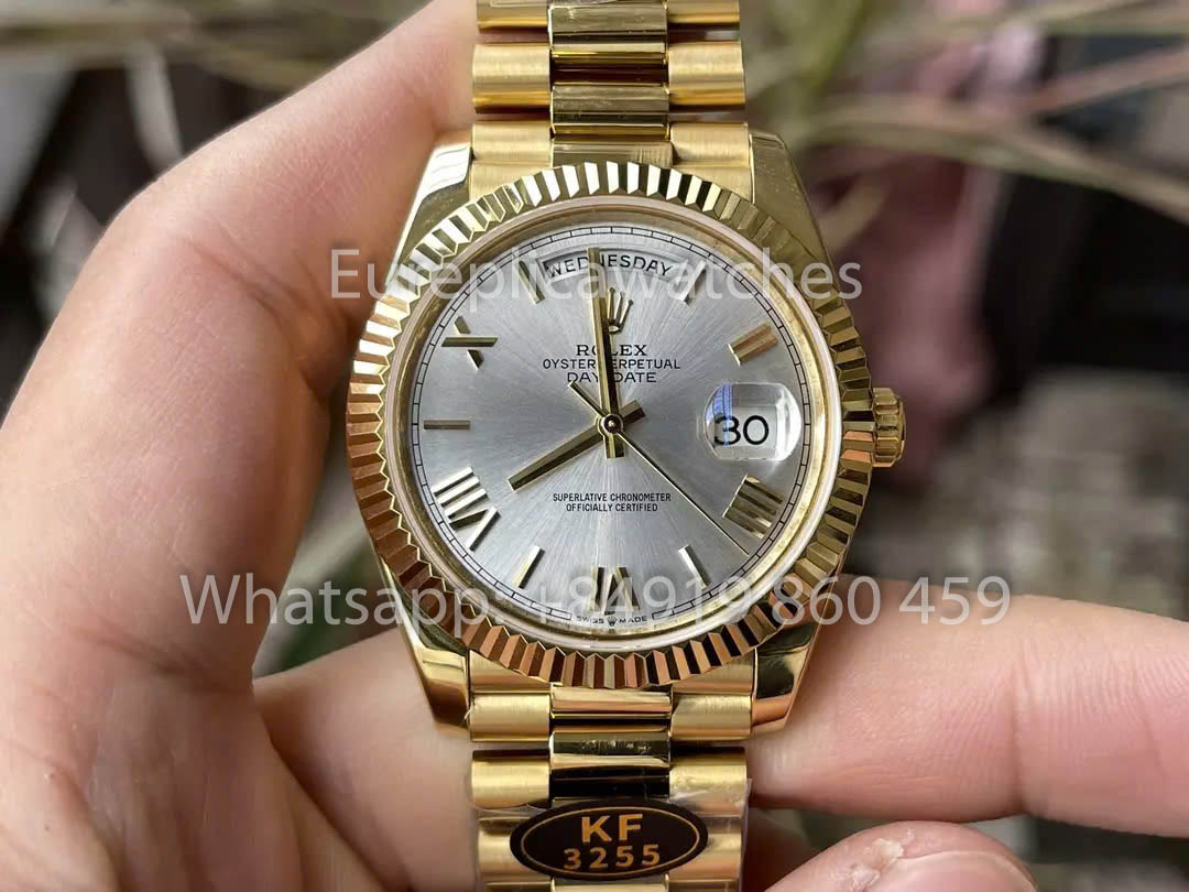 Rolex Oro Giallo Day Date 40 228238-0002 Quadrante Argento 1:1 Miglior Clone KF Factory 215 Grammi